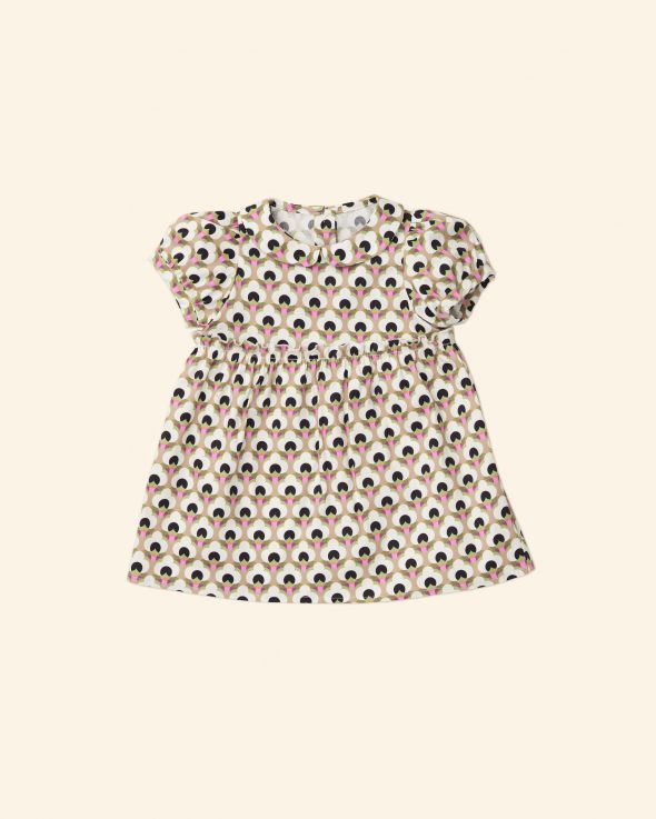 Abito per neonata Voile colore Beige Rosa 