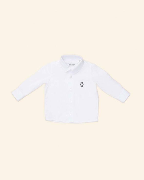 Camicia per neonato Tinta unita colore Bianco 