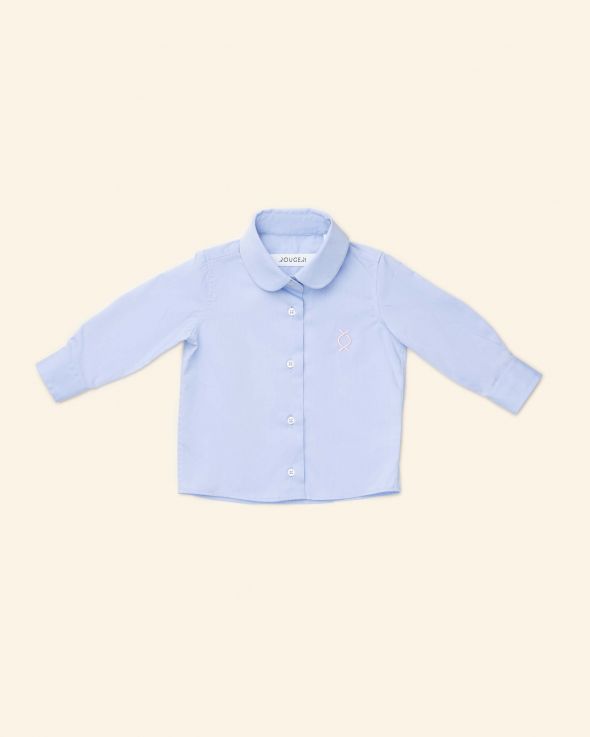 Camicia per neonata Tinta unita colore Azzurro 