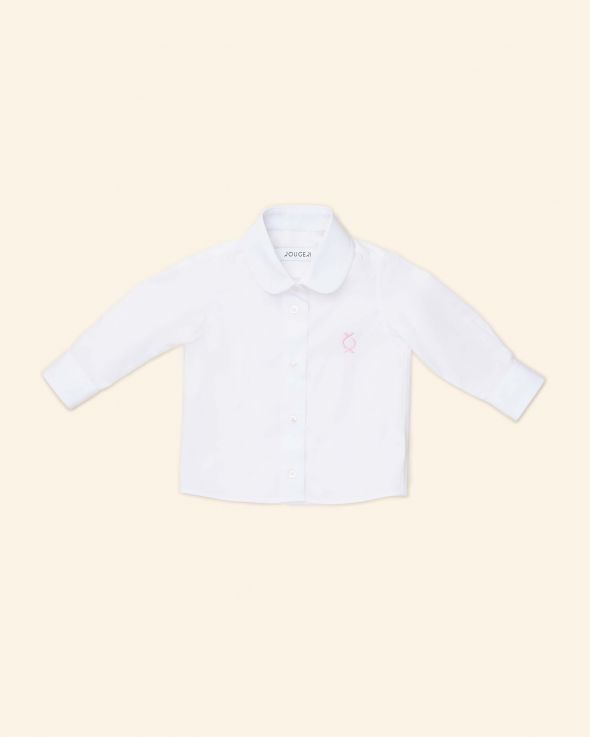 Camicia per neonata Tinta unita colore Bianco 