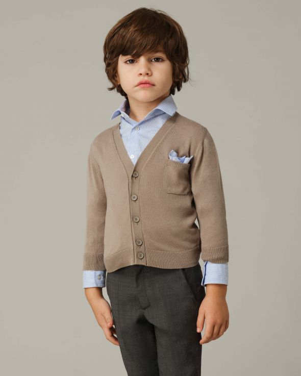 Cardigan per bambino Lana colore Beige 