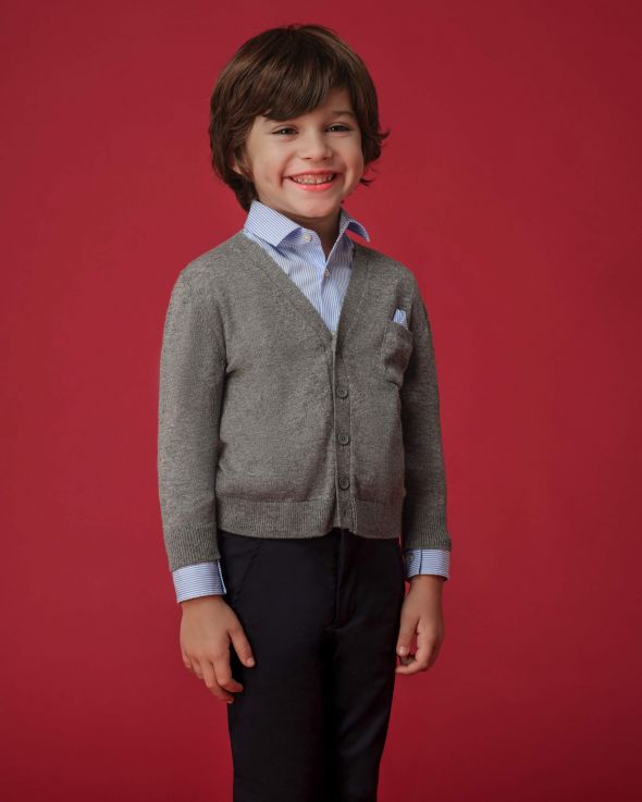 Cardigan per bambino Lana colore Grigio 
