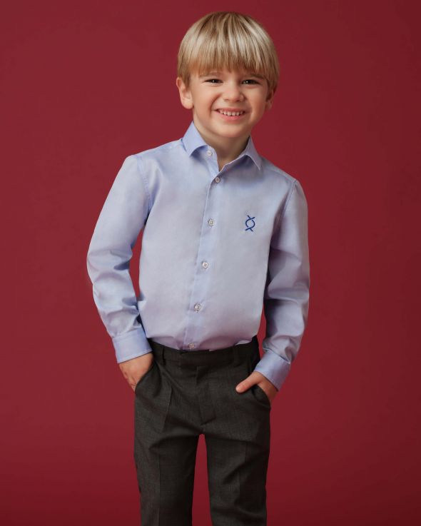 Camicia per bambino Tinta unita colore Azzurro 