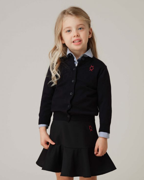 Cardigan per bambina Cachemire colore Blu 