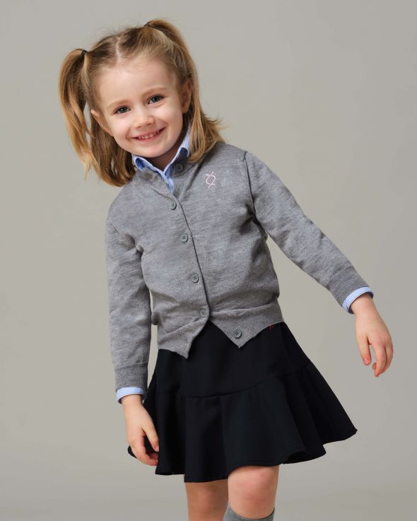 Cardigan per bambina Cachemire colore Grigio 