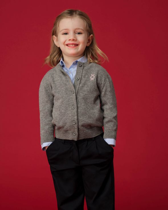 Cardigan per bambina Lana colore Grigio 