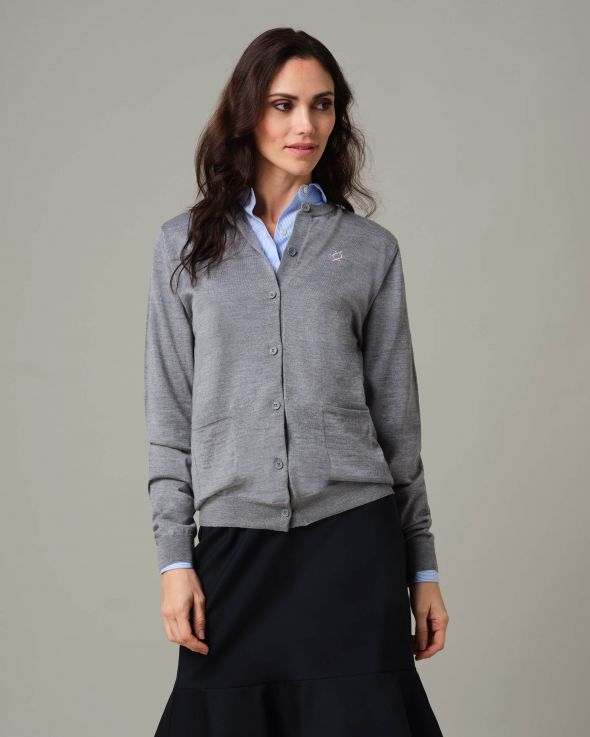 Cardigan per donna Cachemire colore Grigio 