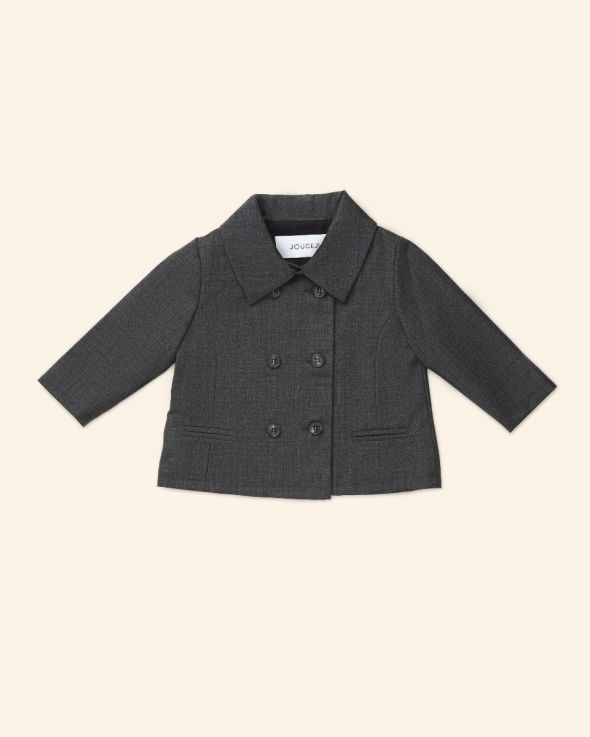 Giacca per neonata Fresco di lana colore Grigio 