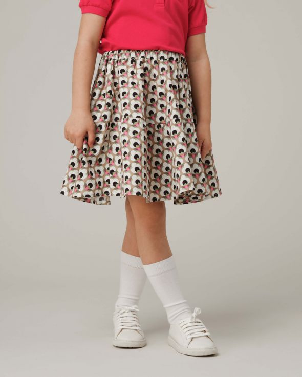 Gonna per bambina Voile colore Beige Rosa 