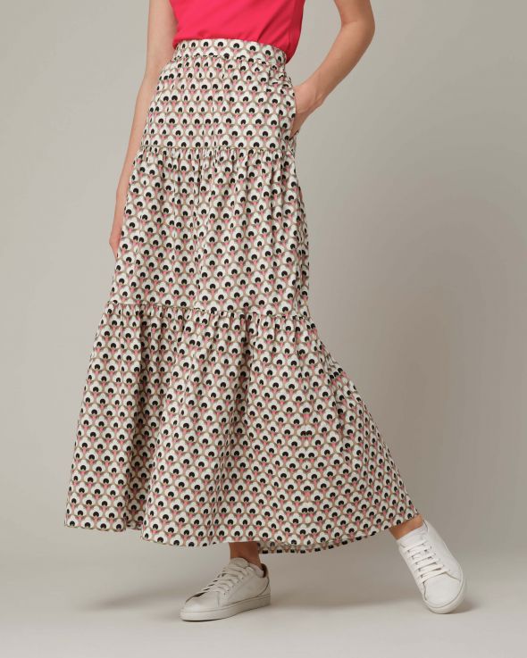 Gonna per donna Voile colore Beige Rosa 