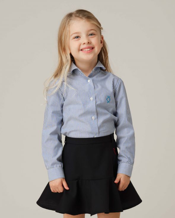 Gonna per bambina Fresco di lana colore Blu 