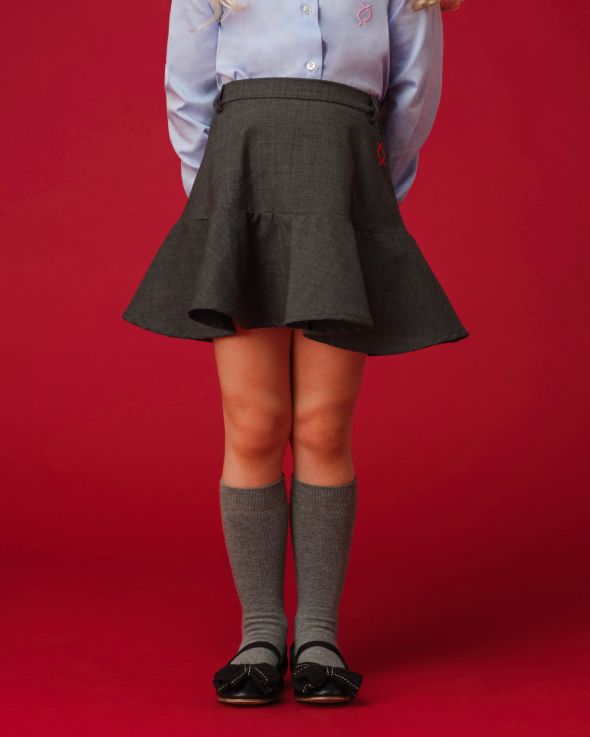 Gonna per bambina Fresco di lana colore Grigio 