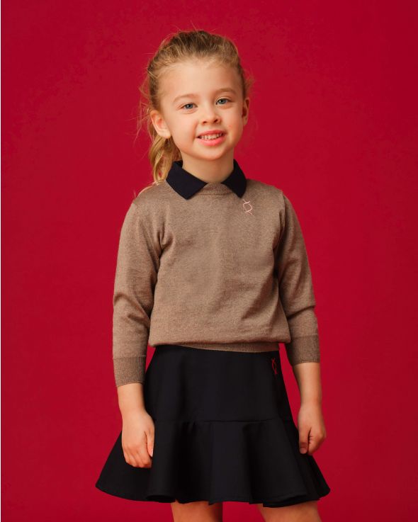 Maglione per bambina Cachemire colore Beige 