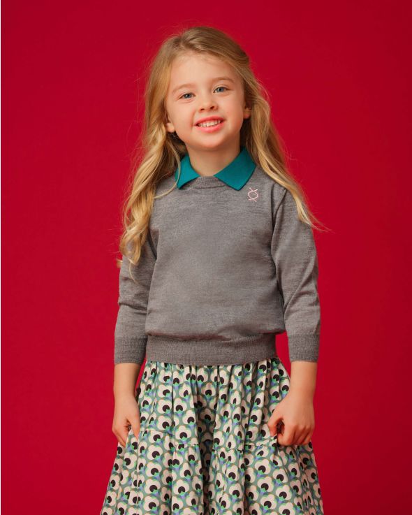 Maglione per bambina Cachemire colore Grigio 