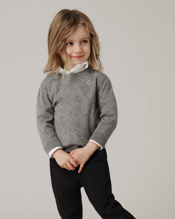 Maglione per bambina Lana colore Grigio 