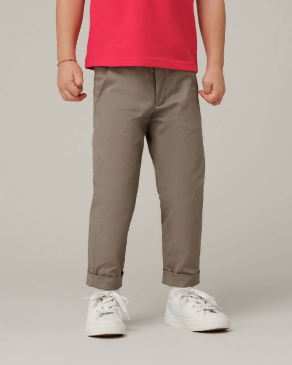 Pantalone per bambino Gabardina colore Tortora 