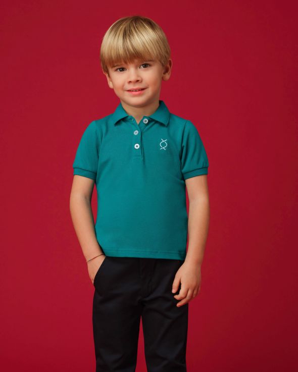 Polo per bambino Corta colore Azzurro 