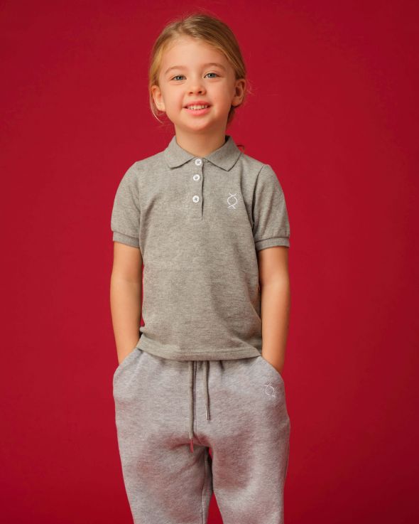 Polo per bambina Corta colore Grigio 