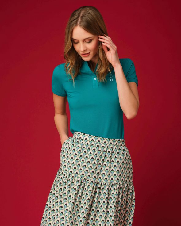 Polo per donna Corta colore Azzurro 