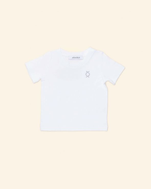 Tshirt per unisex neonati Glifo colore Bianco 