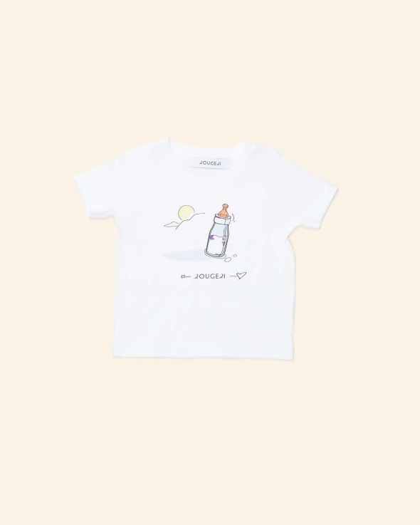 Tshirt per unisex neonati Latte colore Bianco 
