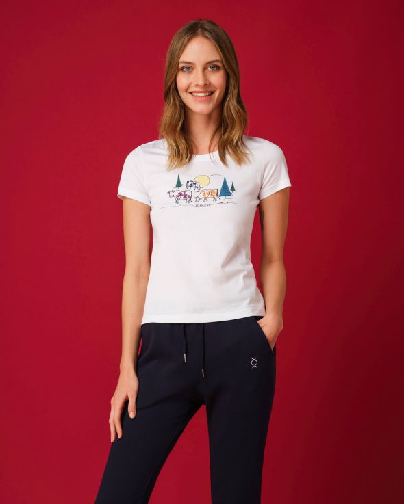 Tshirt per donna Latte colore Bianco 