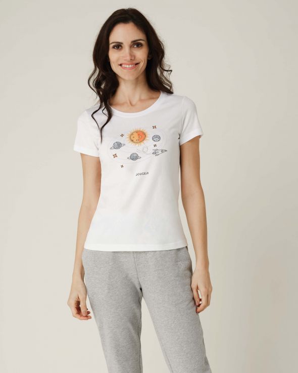 Tshirt per donna Pianeti colore Bianco 